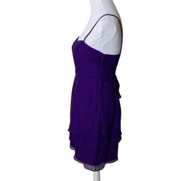 J. CREW Purple Silk Draped Sweetheart Neck Dress - Picture 7 of 11